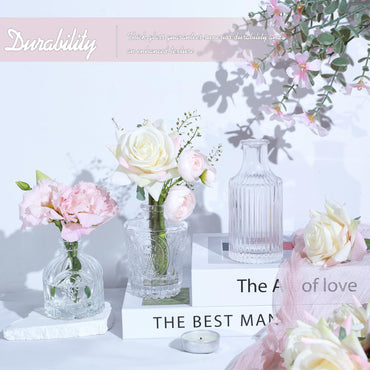 TBWIND Glass Bud Vase Set of 24, Small Clear Flower Vases for Centerpieces in Bulk, Mini Vintage Vase for Wedding Decor, and Home Table Décor