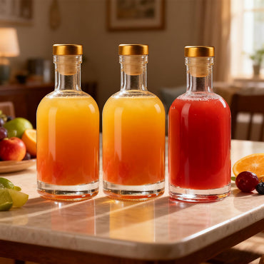 TBWIND 12 oz/375ml Clear Glass Bottles with Cork, 12 Pack Clear Liquor Bottles, Thick Heavy Base Airtight Wine Bottles for Beverages, Liquor, Whiskey, Oil, Vinegar, Wedding Favors & Crafts