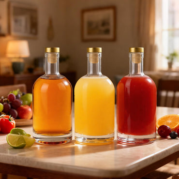 TBWIND 16oz Clear Glass Bottles with Cork, 7 Pack Clear 500ml Liquor Bottles, Thick Heavy Base Airtight Wine Bottles for Beverages, Liquor, Whiskey, Oil, Vinegar, Wedding Favors & Crafts