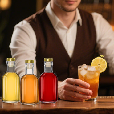 TBWIND 12 Pack 3 oz/100ml Clear Glass Bottles with T-Top Cork Stoppers, Small Liquor Bottles, Airtight Refillable Bottles for Spirits, Juice, Oil, Vinegar, Kombucha, Soda, Bear, Wine