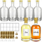 TBWIND 16oz Clear Glass Bottles with Cork, 7 Pack Clear 500ml Liquor Bottles, Thick Heavy Base Airtight Wine Bottles for Beverages, Liquor, Whiskey, Oil, Vinegar, Wedding Favors & Crafts