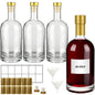 TBWIND 25 oz Clear Glass Bottles with Cork, 4 Pack Clear 750ml Liquor Bottles, Thick Heavy Base Airtight Wine Bottles for Beverages, Liquor, Whiskey, Oil, Vinegar, Wedding Favors & Crafts