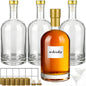 TBWIND 33 oz Clear Glass Bottles with Cork, 4 Pack Clear 1000ml Liquor Bottles, Thick Heavy Base Airtight Wine Bottles for Beverages, Liquor, Whiskey, Oil, Vinegar, Wedding Favors & Crafts