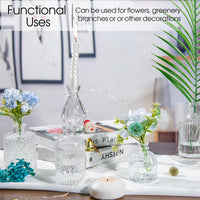 TBWIND Glass Bud Vases Set of 12, Small Vases for Centerpieces, Vintage Mini Vases for Wedding Decor, Clear Glass Bud Vase in Bulk, Office and Home Table Flower Décor