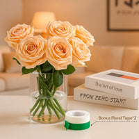 TBWIND 2Pcs Glass Cylinder Vases for Centerpieces, 6" x 4.7" Wide Mouth Flower Vase Hurricane Glass Candle Holders, Clear Vases Bulk with 2 Floral Tapes for Floating Candles Wedding Party Home Decor