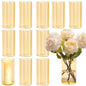 TBWIND 12pcs Glass Gold Amber Cylinder Vases for Centerpieces, 6 Inch Champagne Flower Vases for Wedding Decorations, Indoor Home Decor, Hurricane Candle Holder for Table Shelf, Party