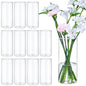 TBWIND 12Pcs Glass Cylinder Vases 8 Inch Tall Clear Flower Vases for Centerpieces Wedding Decoration, Hurricane Floating Candle Holder for Party Table Home Decor