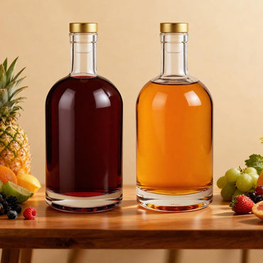 TBWIND 33 oz Clear Glass Bottles with Cork, 4 Pack Clear 1000ml Liquor Bottles, Thick Heavy Base Airtight Wine Bottles for Beverages, Liquor, Whiskey, Oil, Vinegar, Wedding Favors & Crafts