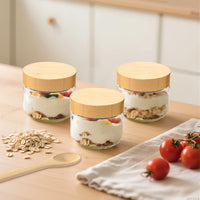 TBWIND 12 Pack 10oz Glass Jars with Bamboo Lids, Spoons, Airtight Overnight Oats Containers, Salad & Yogurt Storage, Mason Jars for Snacks, Spices, Meal Prep – Reusable