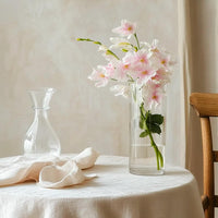 TBWIND 12Pcs Glass Cylinder Vases 8 Inch Tall Clear Flower Vases for Centerpieces Wedding Decoration, Hurricane Floating Candle Holder for Party Table Home Decor