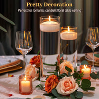TBWIND 12Pcs Glass Cylinder Vases 12 Inch Tall Clear Flower Vases for Centerpieces Wedding Decoration, Hurricane Floating Candle Holder for Party Table Home Decor