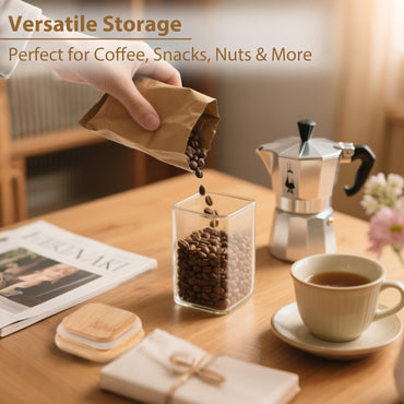 TBWIND 12 Pack 8 oz Square Glass Spice Jars with Lids and Labels – Airtight Small Spice Containers Set, Clear Glass Storage Jars for Seasoning, Spices, Kitchen Pantry Organization