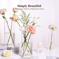 TBWIND 16 Pack Glass Cylinder Vases 4, 6, 8, 10 Inch Tall Clear Flower Vases for Table Centerpieces Wedding Decoration, Hurricane Floating Candle Holder for Party Home Decor