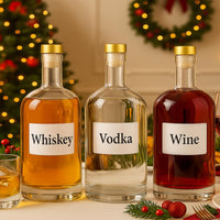 TBWIND 33 oz Clear Glass Bottles with Cork, 4 Pack Clear 1000ml Liquor Bottles, Thick Heavy Base Airtight Wine Bottles for Beverages, Liquor, Whiskey, Oil, Vinegar, Wedding Favors & Crafts