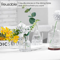 TBWIND Glass Bud Vases Set of 12, Small Vases for Centerpieces, Vintage Mini Vases for Wedding Decor, Clear Glass Bud Vase in Bulk, Office and Home Table Flower Décor