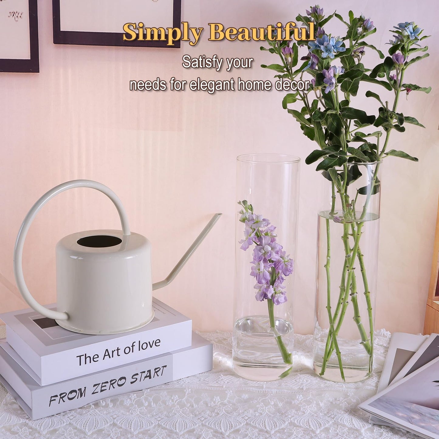 TBWIND 12Pcs Glass Cylinder Vases 12 Inch Tall Clear Flower Vases for Centerpieces Wedding Decoration, Hurricane Floating Candle Holder for Party Table Home Decor