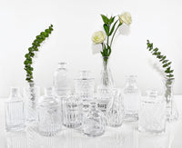 TBWIND Glass Bud Vases Set of 12, Small Vases for Centerpieces, Vintage Mini Vases for Wedding Decor, Clear Glass Bud Vase in Bulk, Office and Home Table Flower Décor