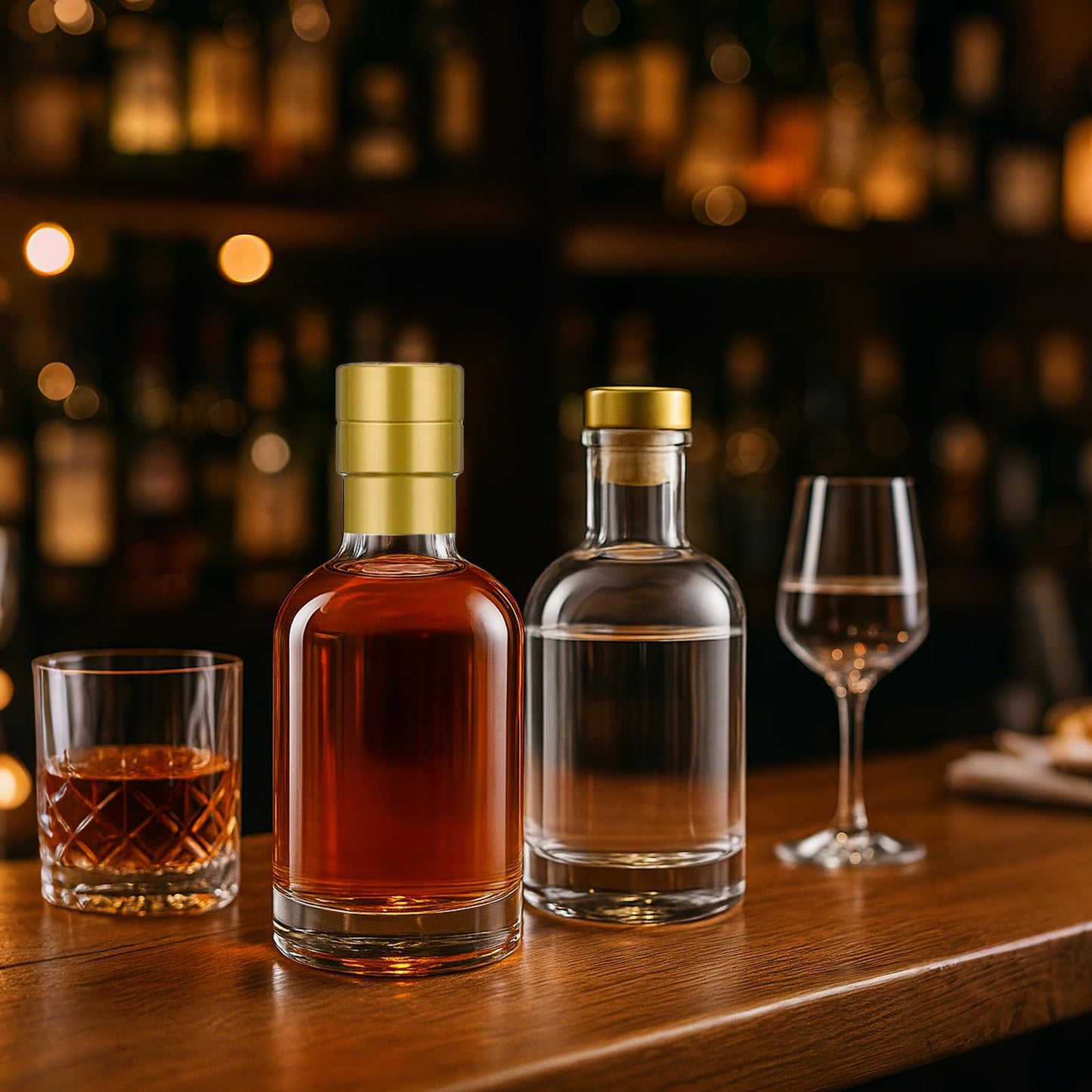 TBWIND 12 Pack 6 oz/200ml Clear Glass Bottles with T-Top Cork Stoppers, Small Liquor Bottles, Airtight Refillable Bottles for Spirits, Juice, Oil, Vinegar, Kombucha, Soda, Bear, Wine