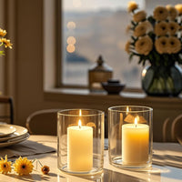 TBWIND 12pcs Small Glass Cylinder Vases for Centerpieces, 4 Inch Clear Flowers Vase for Wedding Decorations, Glass Hurricane Candle Holder for Home Decor Table Centerpiece