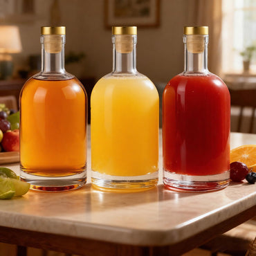 TBWIND 25 oz Clear Glass Bottles with Cork, 4 Pack Clear 750ml Liquor Bottles, Thick Heavy Base Airtight Wine Bottles for Beverages, Liquor, Whiskey, Oil, Vinegar, Wedding Favors & Crafts