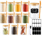 TBWIND 12 Pack 8 oz Round Glass Spice Jars with Lids and Spoons – Airtight Small Spice Containers Set with Labels, Clear Glass Storage Jars for Seasoning, Spices, Kitchen Pantry Organization
