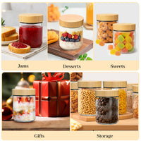 TBWIND 16oz Glass Jars with Bamboo Lids, Spoons, Airtight Overnight Oats Containers, Salad& Yogurt Storage, Mason Jars for Snacks, Spices, Meal Prep – Reusable, 4-Pack