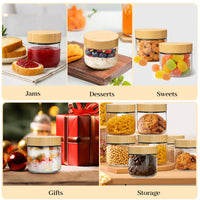 TBWIND 12 Pack 10oz Glass Jars with Bamboo Lids, Spoons, Airtight Overnight Oats Containers, Salad & Yogurt Storage, Mason Jars for Snacks, Spices, Meal Prep – Reusable