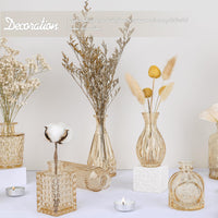 TBWIND Glass Bud Vase Set of 24, Small Amber Flower Vases for Centerpieces in Bulk, Mini Vintage Vase for Wedding Decor, and Home Table Décor