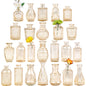 TBWIND Glass Bud Vase Set of 24, Small Amber Flower Vases for Centerpieces in Bulk, Mini Vintage Vase for Wedding Decor, and Home Table Décor