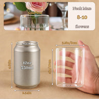 TBWIND 12pcs Small Glass Cylinder Vases for Centerpieces, 4 Inch Clear Flowers Vase for Wedding Decorations, Glass Hurricane Candle Holder for Home Decor Table Centerpiece