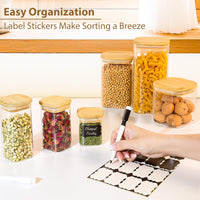 TBWIND 12 Pack 4 oz Square Glass Spice Jars with Lids and Labels – Airtight Small Seasoning Containers Set, Clear Glass Storage Jars for Seasoning, Spices, Kitchen Pantry Organization