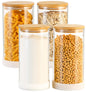 TBWIND 53oz Round Glass Storage Containers with Bamboo Lids – 4 Pack Large Airtight Glass Jars for Pantry Organization, Kitchen Dry Food, Flour, Cereal, Coffee Beans & Staples