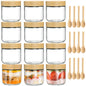 TBWIND 12 Pack 10oz Glass Jars with Bamboo Lids, Spoons, Airtight Overnight Oats Containers, Salad & Yogurt Storage, Mason Jars for Snacks, Spices, Meal Prep – Reusable