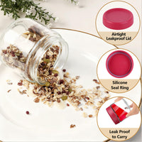 TBWIND 12 Pack 10oz Glass Jars with Lids, Airtight Overnight Oats Containers, Salad & Yogurt Storage, Mason Jars for Snacks, Spices, Meal Prep – Reusable