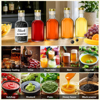 TBWIND 12 Pack 3 oz/100ml Clear Glass Bottles with T-Top Cork Stoppers, Small Liquor Bottles, Airtight Refillable Bottles for Spirits, Juice, Oil, Vinegar, Kombucha, Soda, Bear, Wine