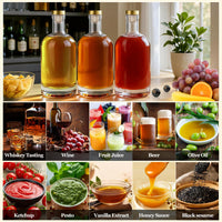 TBWIND 25 oz Clear Glass Bottles with Cork, 4 Pack Clear 750ml Liquor Bottles, Thick Heavy Base Airtight Wine Bottles for Beverages, Liquor, Whiskey, Oil, Vinegar, Wedding Favors & Crafts