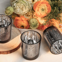 TBWIND 24 Pcs Black Votive Candle Holders, Speckled Mercury Black Glass Candle Holder Bulk for Wedding Centerpiece Table Decor, Tea Lights Candle Holder for Valentines Day Decor, Home Decor